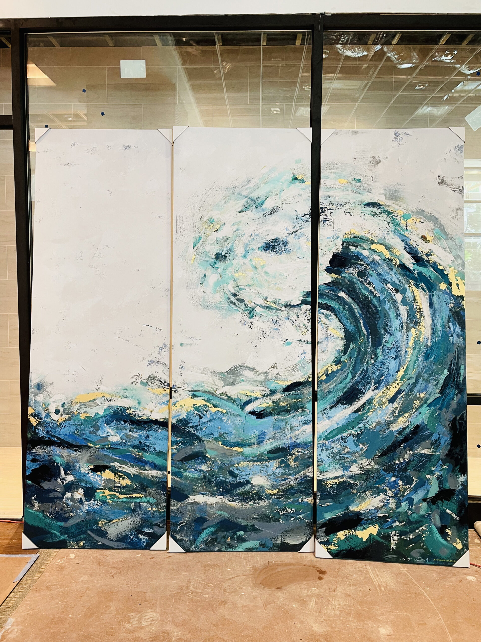 Big Wave Mural on Canvas - Murals By Georgeta